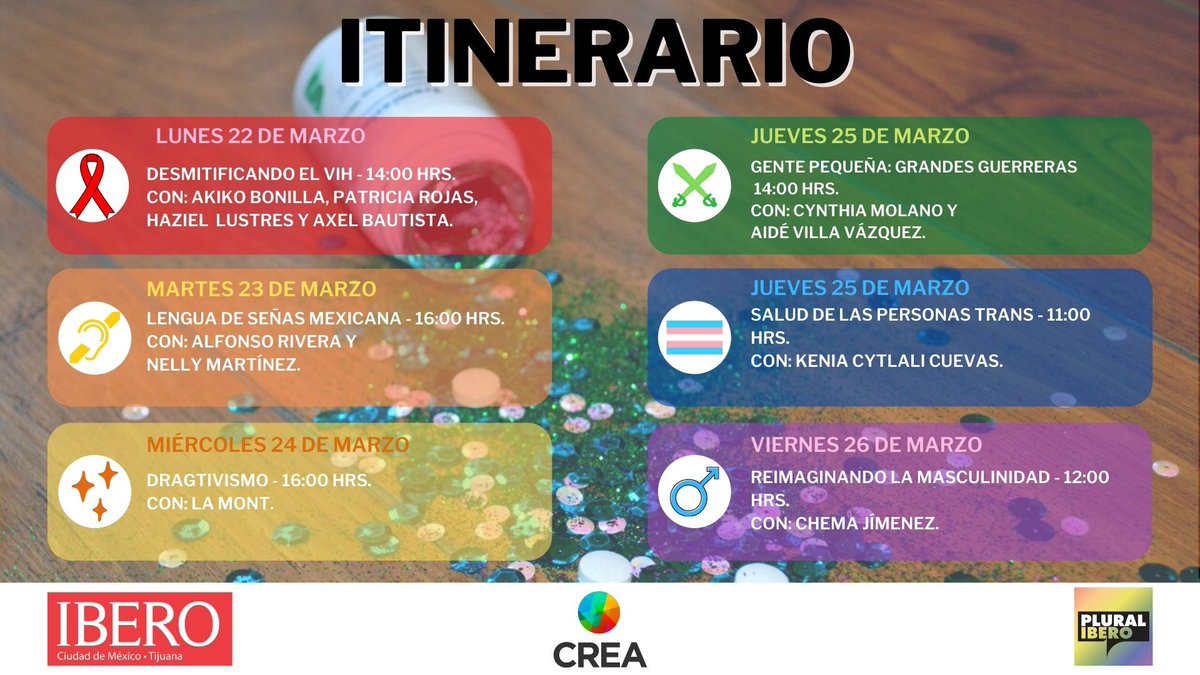 PUES YA ESTÁ AQUÍ 😏
Llegó la IX #SemanaDeLaDiversidad 
Trajimos ponencias bien chidas para que nos vayan a ver 👀
Manden DM para que les proporcionemos ligas de los eventos ❤️