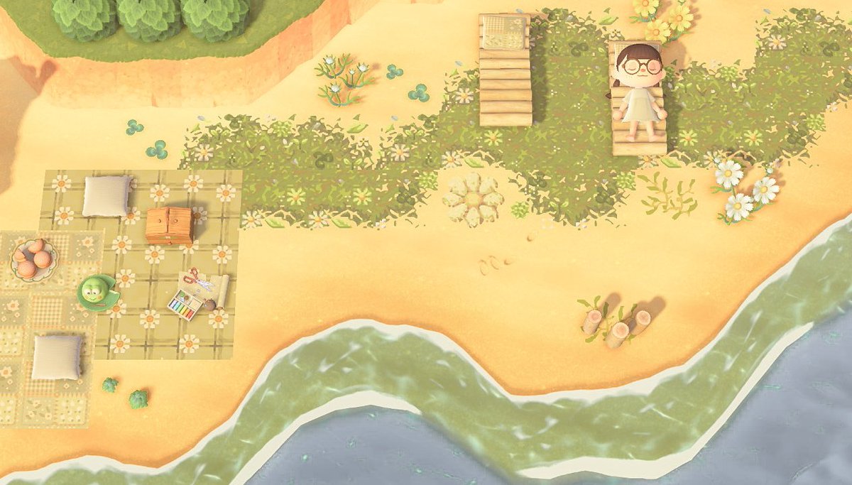 morifae_'s tweet image. the beginnings of a grassy springcore beach? 🌼🌿💕
--
#animalcrossing #どうぶつの森 #springcore #acnh
preset - @faesprout 💕