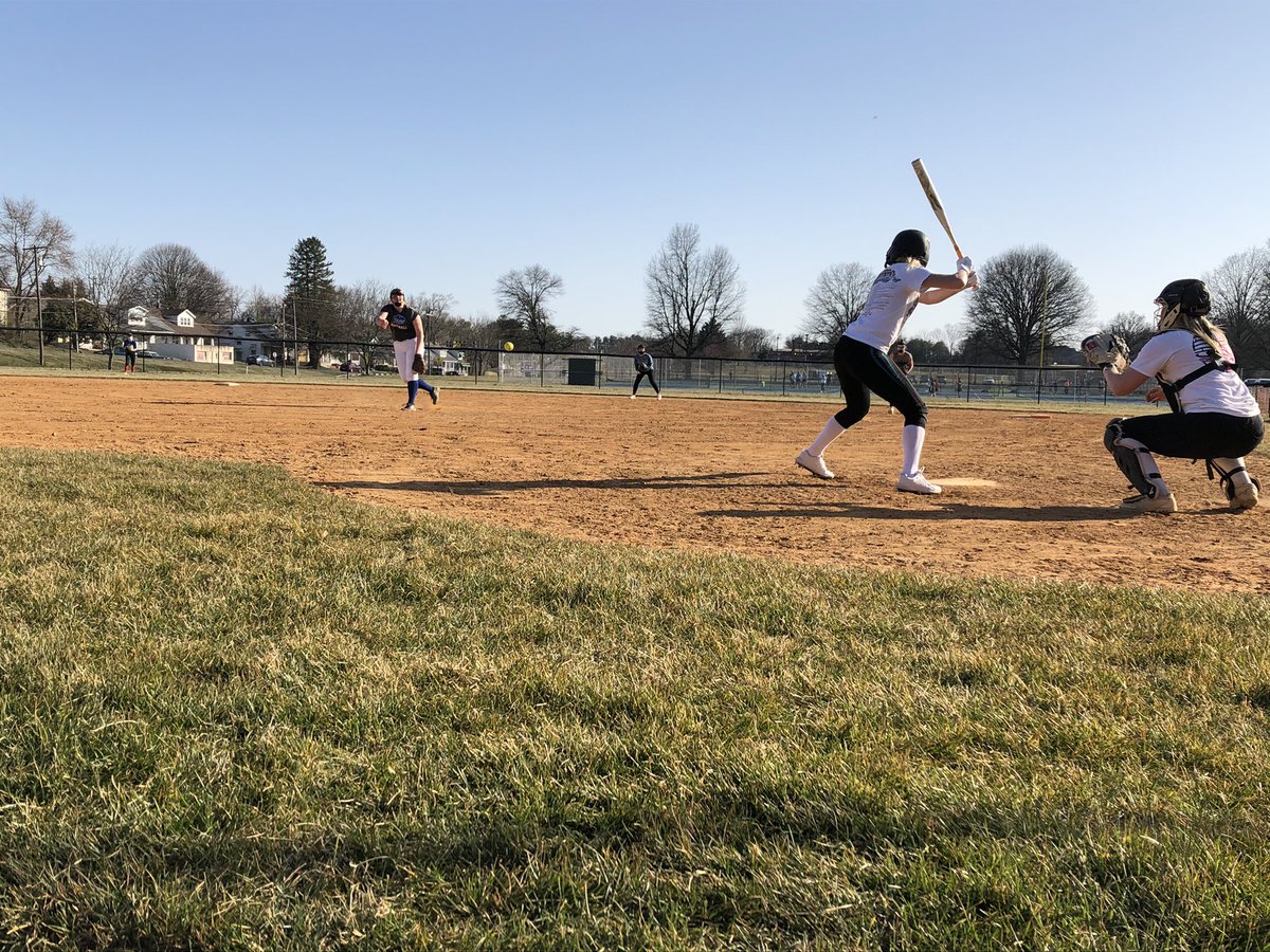 SHHSLadyRebels's tweet photo. Today we kicked off week two with the chance to face live pitching. This is the battle of the Madison’s — Madi Wade in the circle (with older sister Emma behind the dish) and @MaddyMcCook in the box. We’re exactly two weeks from Opening Day! https://t.co/1upNQ29voS