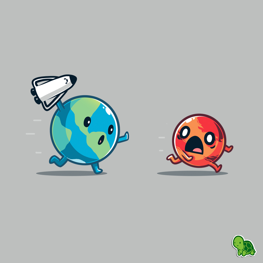 TeeTurtleHQ's tweet photo. Why are you running? WHY are you running? 🤷
____________
#whyareyourunning #marsinvasion #invasionearth #alienlife https://t.co/x0gr6DRRo5
