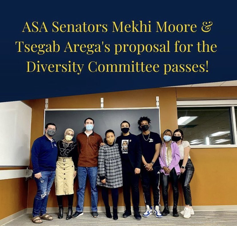 Rachel__Mae__'s tweet photo. Learn how and why the new Diversity Committee began on ASA. Hear from the founders who spearheaded the project, Mekhi Moore and Tsegab Arega on the process of creating the committee and their future goals for diversity and inclusion at Augustana University. @purplemiller https://t.co/rThKiKtUef