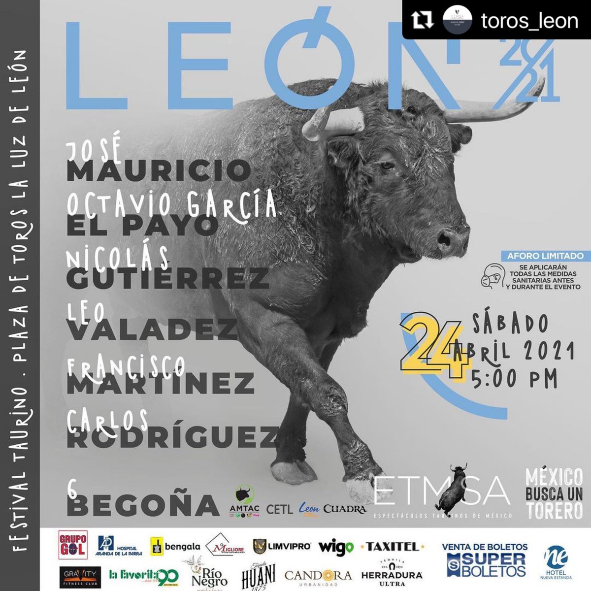 emsa_gto's tweet photo. 📢🔝🐂Estos son los dos carteles complementarios a los cuatro festivales que se celebrarán en la Plaza de Toros La Luz, como parte de la tercera etapa del certamen México Busca Un Torero. https://t.co/25mGv2lH5O