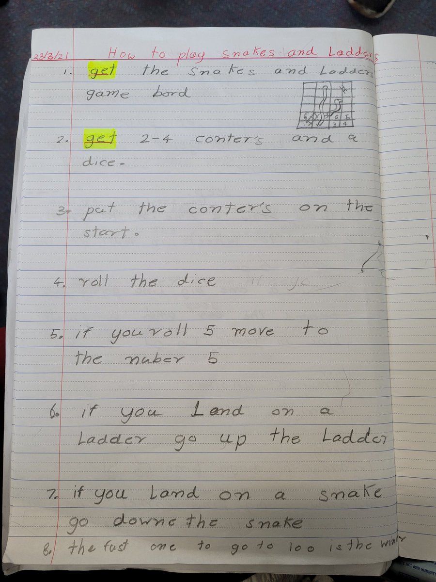 Miss_Shabo's tweet photo. Students watched a mute 'how to' procedural video and then created a set of instructions focusing mainly on imperative verbs.👀✏ https://t.co/mfAjrjGrF5