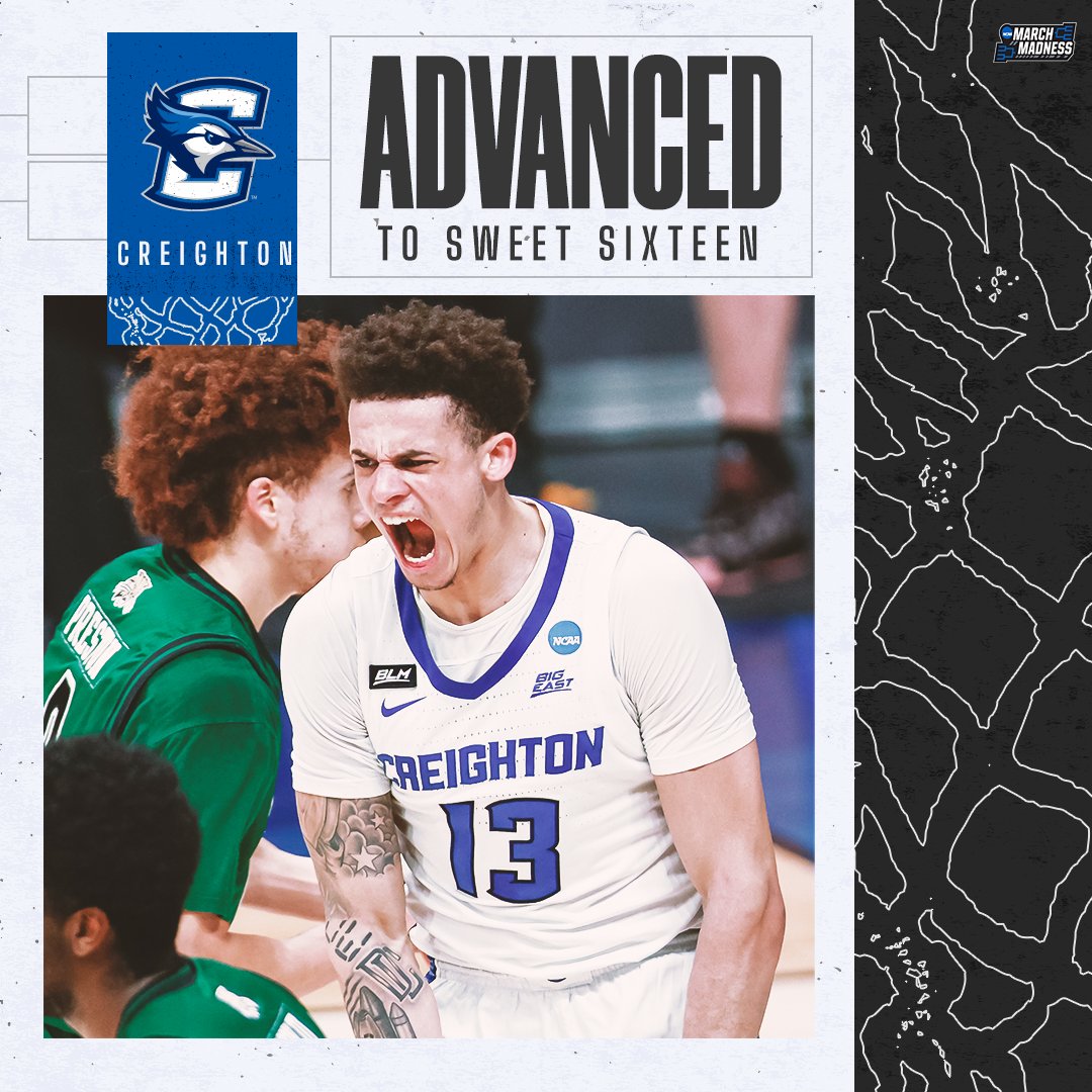 🗣 OMAHA, OMAHA! 

(5) Creighton powers past (13) Ohio 72-58 to advance to its first #Sweet16 since 1974! #MarchMadness