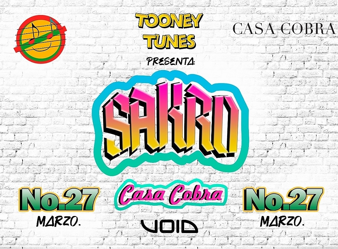 discosprohibi2's tweet photo. Discos Prohibidos presenta:

Tooney Tunes ft Sakro

Este 27 de marzo tenemos el honor de recibir a Sakro en @casacobragdl, un artista mexicano conocido internacionalmente, de Aguascalientes para el mundo. 

-Powered by @voidacoustics https://t.co/HbT3NaV4Zx