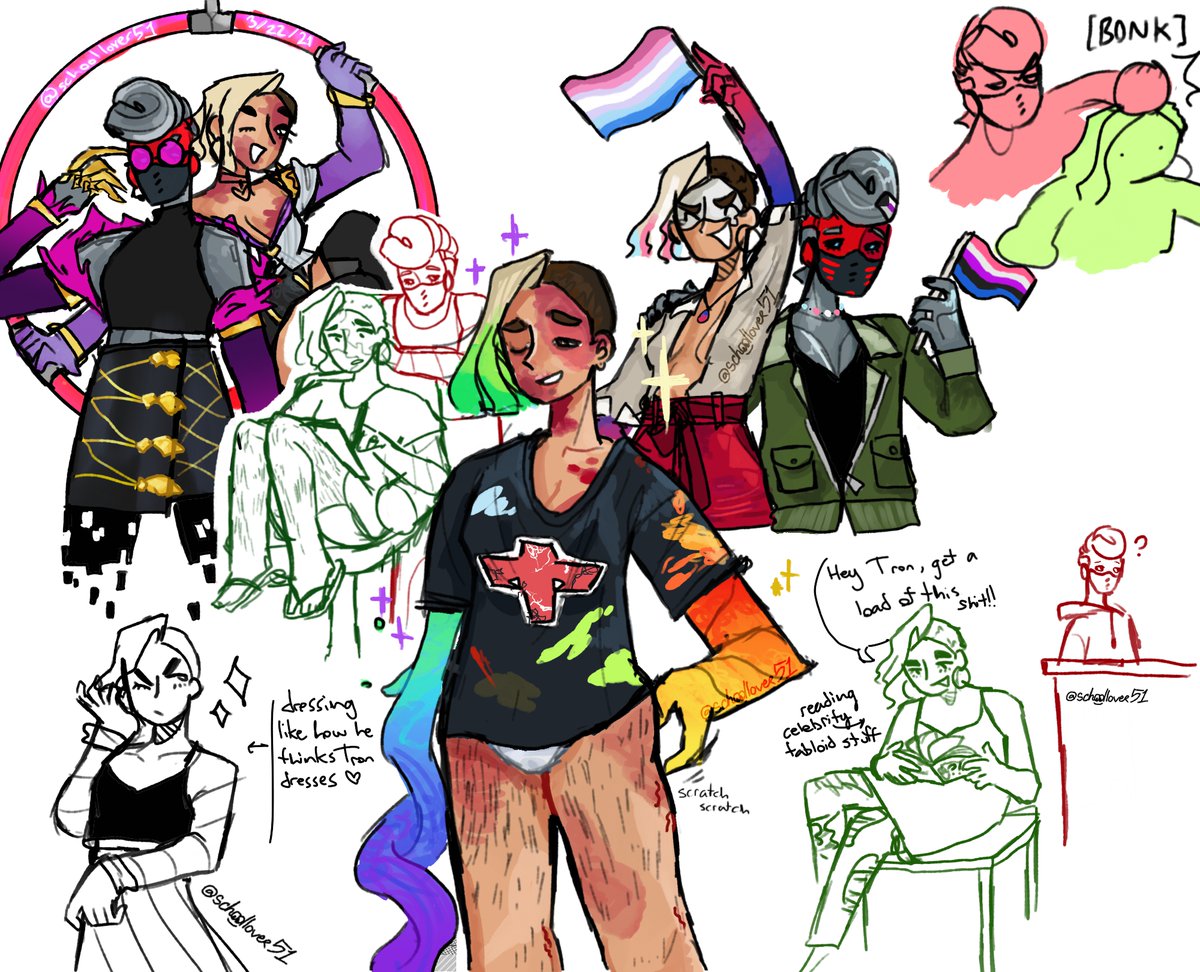 wakelessdreams's tweet photo. huuuuuuge acryl doodle sheet ft. tron! + the appropriate closeups #SaveARMS #bigfattits #ARMSNice #ARMS  #springtron #nintendoarms https://t.co/d3nwpWHs3r