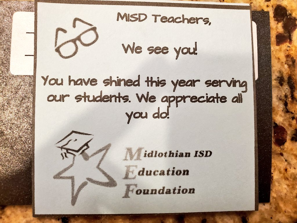 mrsmccoy3rd's tweet photo. What a nice surprise this morning! Thanks @MISDEdFound for the Amazon gift card @Longbranch_Elem #MISDproud https://t.co/iVcaA72V4g
