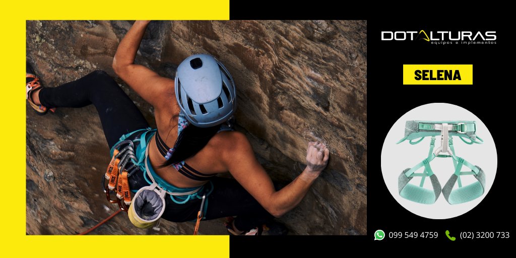 𝗦𝗘𝗟𝗘𝗡𝗔

📍 Se adapta a la morfología femenina

📍 Destinado a la escalada deportiva, el arnés es confortable para escalar en el rocódromo y en pared

📲 petzl.com.ec
Pedidos: 📲 099 298 9340

#dotalturas #petzlenecuador #arnes #arnesselena