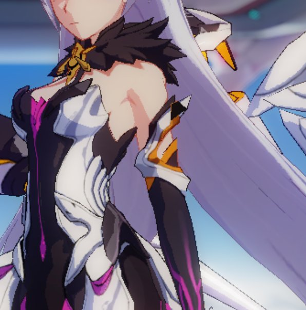 Cloud_yaa's tweet photo. Sirin as Herrscher of the Void has her arm accessory exactly where her arm was cut off by Siegfried in Second Eruption https://t.co/rPFbh37Bvk