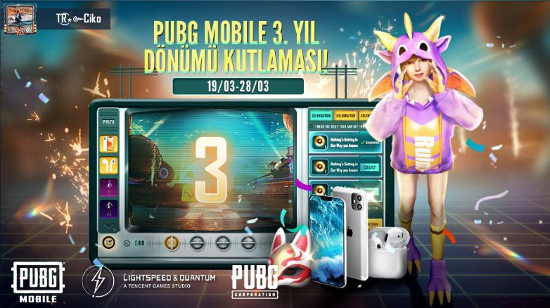 CihanxXxcix's tweet photo. PUBG MOBILE 3. Yıl Dönümü Kutlamasında seni görmek çok güzel! https://t.co/LMpMotcOCl https://t.co/2EaqWaF9i0
