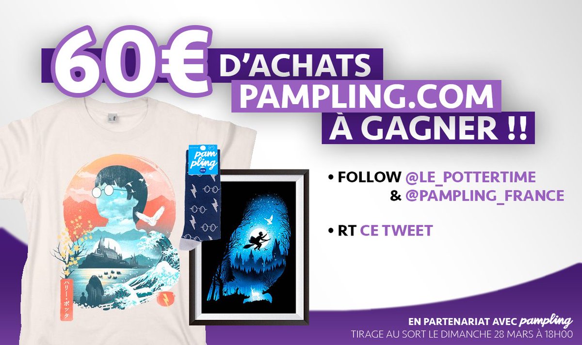 LePotterTime's tweet photo. ⚡️ CONCOURS POTTERHEAD ⚡️

Gagnez 60€ d'achats sur https://t.co/vP0Smx2H80, sur des vêtements Harry Potter &amp; culture pop ! 😱

👉🏻 Follow @Le_PotterTime &amp; @Pampling_France
👉🏻 RT le tweet

TAS le 28 mars à 18H ! 

👀-20% avec le code POTTERTIME sur tout le site !

#HarryPotter https://t.co/9SLKBPxrga