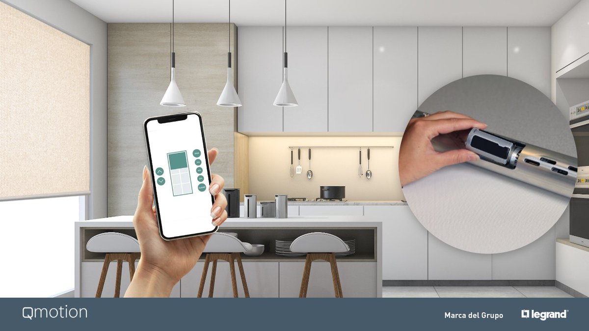 bticino_mx's tweet photo. Persianas automatizadas Qmotion se instalan sin perforación de paredes con opción a energizarlas con baterías comerciales. 🔋✨
#Bticino #Qmotion #Sfera #Terraneo #Proyectosresidenciales #automatizacion https://t.co/X5ImhxB4Uf