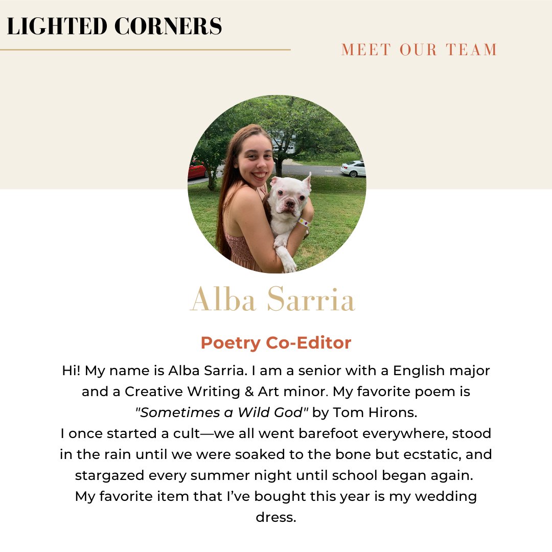 Get to know the Lighted Corners Editorial Team! Meet our Poetry Co Editors!