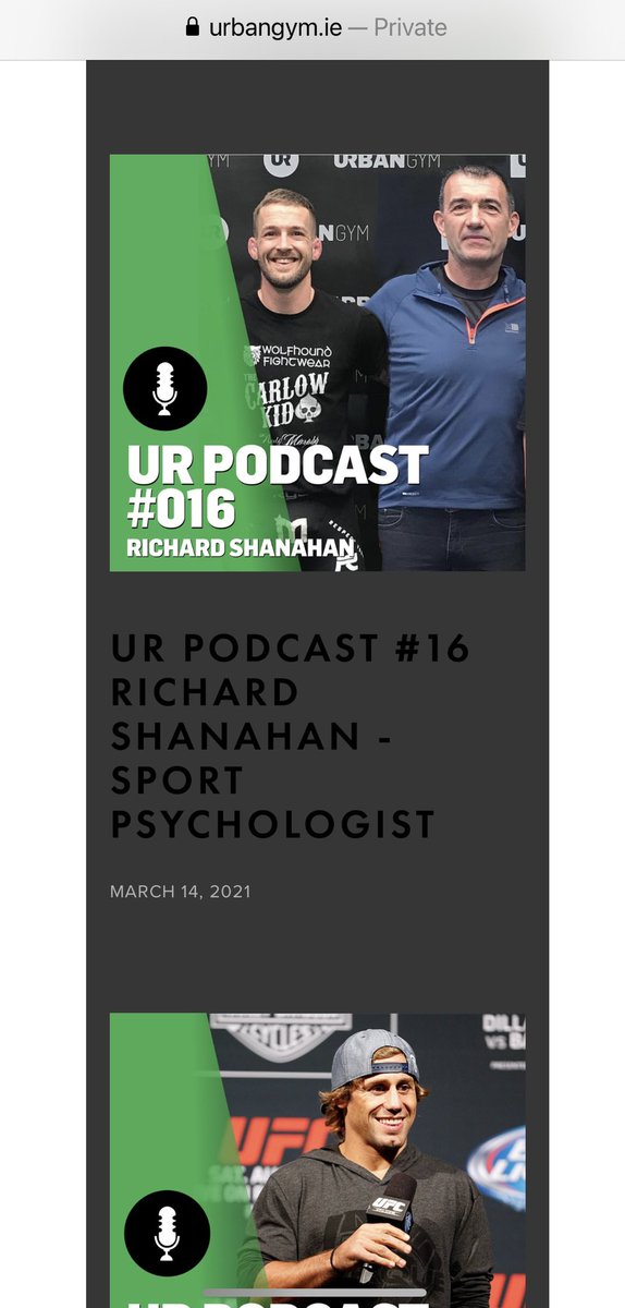 Interested in Sport &amp; Performance Psychology? Check out Urban Gym latest podcast where I speak with owner and ex professional MMA fighter Andy Murphy urbangym.ie/ur-podcast #performancepsychology #mentalpractice #goals #selftalk