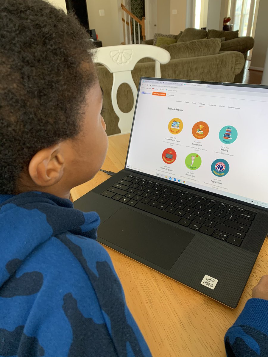 calistablack's tweet photo. My @nba #basketball super fan completed all his badges in the Wizards Winter Reading Challenge with @PGCMLS &amp; @WashWizards! A GREAT activity for our @pgcps students!! https://t.co/qdvOWg9com
