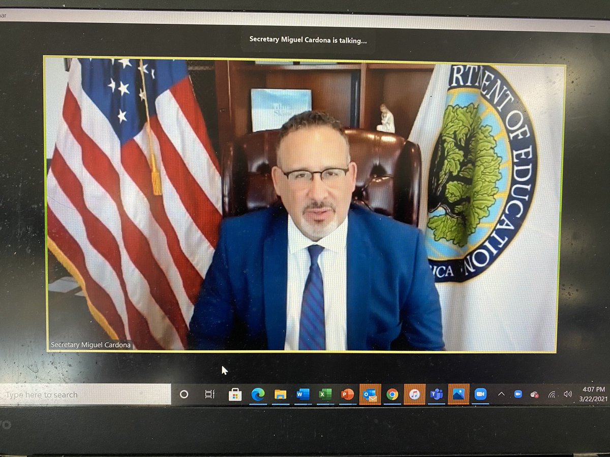 FreebirdsShire's tweet photo. Excited to listen to our US Secretary of Education @SecCardona @NASBE #NASBELegCom as he answers our questions on reopening, SEL, engaging our learners, and putting students FIRST! #BeyondNormalcy #OneTeamOneVoice #EdLeadNC #EducatorDiplomats https://t.co/NzLXUx9YVy