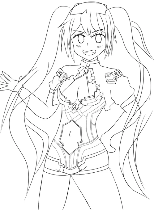 次のミクちゃんイラスト線だけ
#初音ミク
#黒ウィズ 