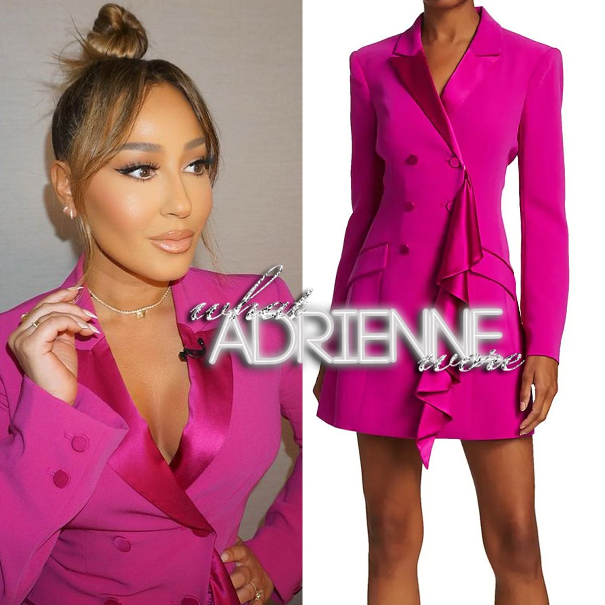 WhatAdrienneW's tweet photo. @AdrienneBailon wore this exact @cinqaseptnyc Cinq à Sept Carly Dress Saturday March 20th, 2021 while filming for Season 2 of @SeeYourVoiceFOX. Links to purchase these items are below!

https://t.co/sJsZDMGVDN https://t.co/GVtaRovrO9