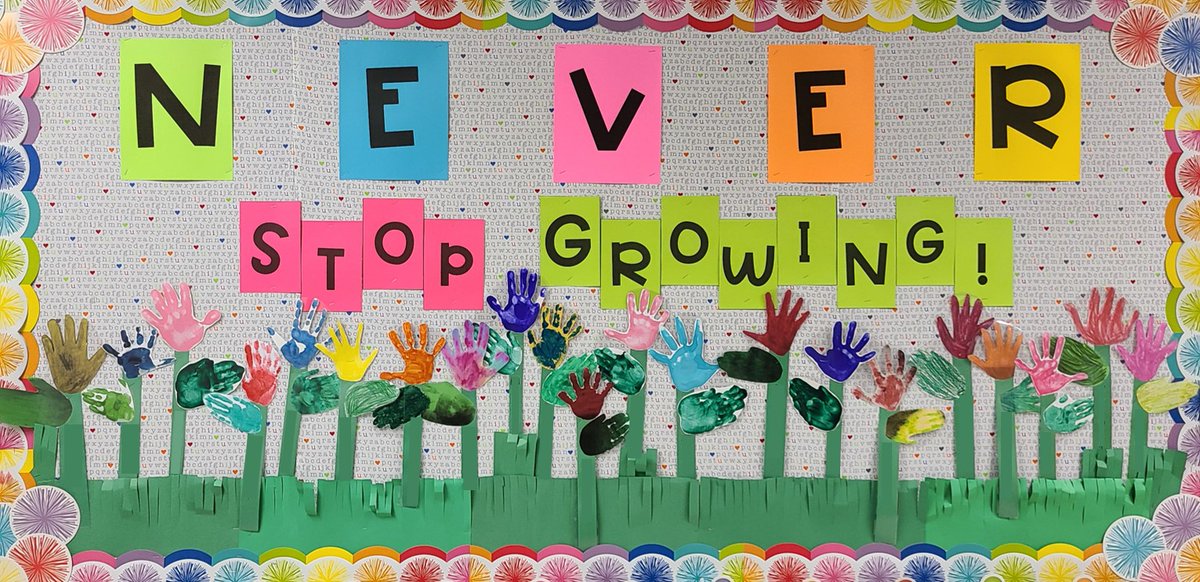 Bannerman_Cass's tweet photo. Happy Spring! I finally have the perfect bulletin board that includes all my students, remote & traditional, together as one class! As we enter the final 9 weeks of PK, I want to remind my students to never stop growing! #CFBISDprek #freemanunleashed #TogetherWeCAN @FreemanTigers https://t.co/2cJesFNI8b