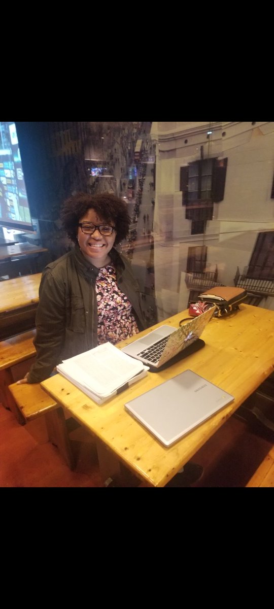 AshleyNGreaves's tweet photo. Day 2 of @BlackinPsych week. 

My #BIPscholasticstyle includes many identities and looks. Usually I'm looking silly for babies and infants. Other times I'm in random places trying to get over writing anxiety https://t.co/cmDigyvpaZ