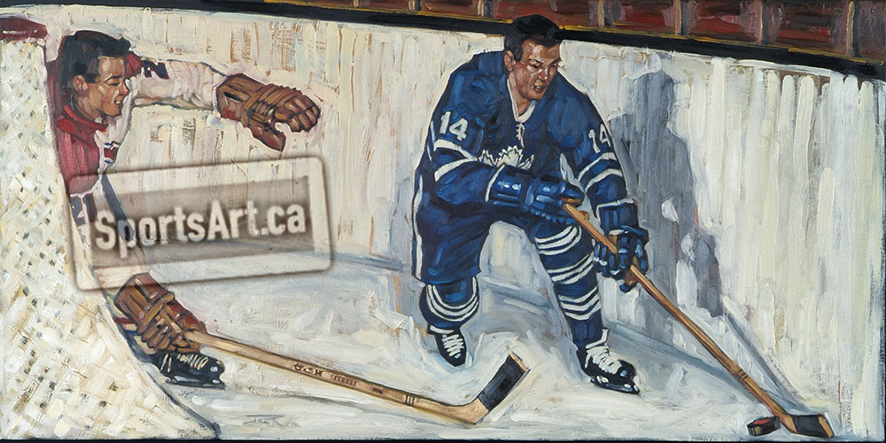 Happy Birthday to Toronto legend Dave Keon. My painting \"Behind the Net\". 