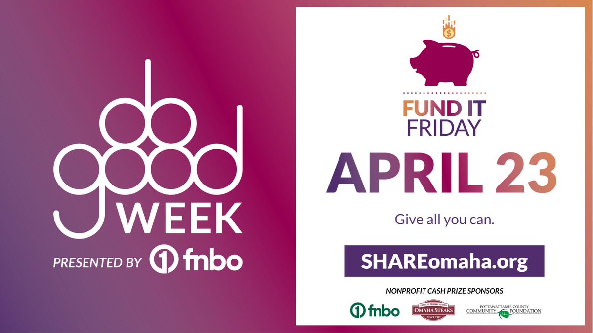 OmahaGives! Is now SHAREomaha.org.  Mark your calendars for April 19-24.