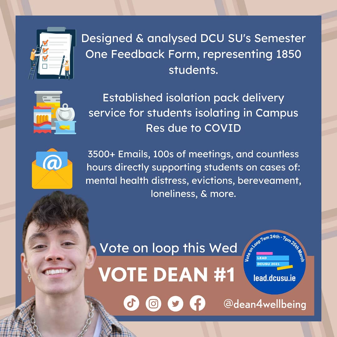 dean4wellbeing's tweet photo. It's been an honour to be involved in all of these projects &amp; I'd love to continue doing so next year! 

Don't forget to vote on loop this Wednesday from 7am in the SU Module. https://t.co/M08zgqfkvp