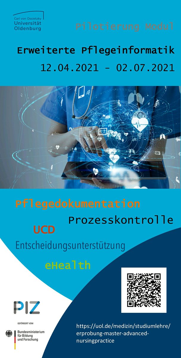 Coconbra's tweet photo. Das Modul "Erweiterte #Pflegeinformatik" , im Rahmen d. Erprobung d. #Masterstudiengangs #Pflege - APN entwickelt wurde, vermittelt ein erweitertes Grundverständnis v. IuK-Technologien und qualifiziert für Nutzung und Weiterentwicklung IT Systeme.
➡️ https://t.co/AqptRLDnNc https://t.co/jCe63PDJNV