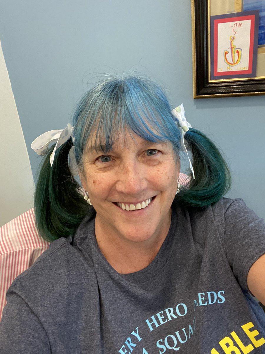 This is what happens when you have our 5th grade class choose your hair color to celebrate our Fundraising Effort <a href="/ScottsRidgeES/">Scotts Ridge ES</a> <a href="/MrsBeickert/">Courtney Beickert</a>