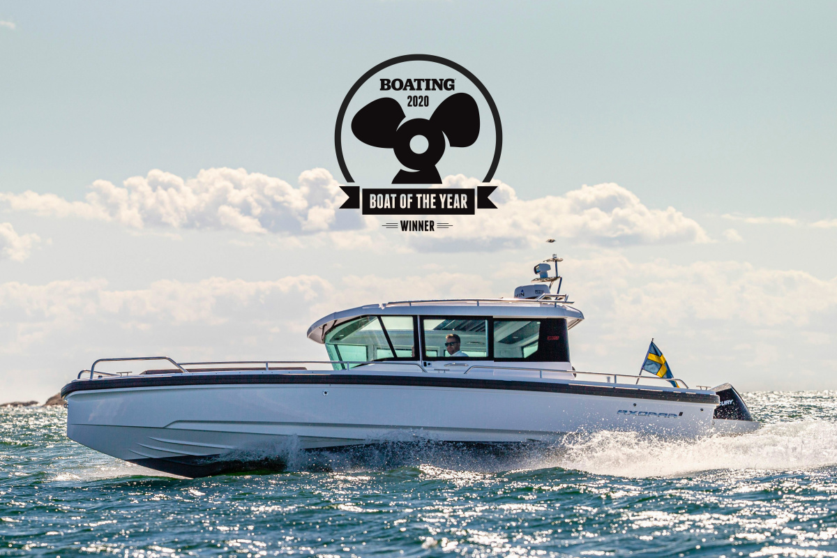 boatingmagazine's tweet photo. #palmbeachboatshow opens Thursday! See our Boat of the Year, Axopar Boats 28 Cabin at the @NVmarinecenter display, Dock 11, Slip 2! #boatingmagazine #boats #boatshow #boatoftheyear #boty #axoparboats #nauticalventures https://t.co/OYM2s8Oxor