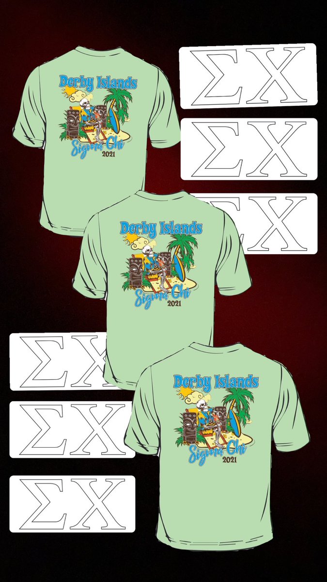 Sigma Chi Derby Days is back for the Epsilon Psi Chapter! Grab your shirt now and be apart of the Derby Island🌴🏖 SURF, SAND, &amp; SUNSHINE🌞 If you want to support your favorite sorority purchase there individual shirt as well!!