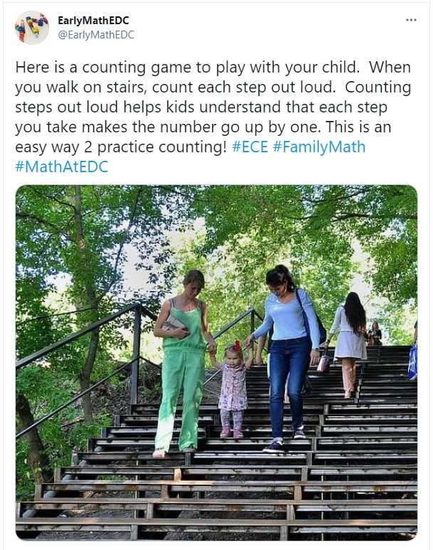ekuwah's tweet photo. A3: @EarlyMathEDC does a great job of specifically stating how a natural family playtime activity is meaningfully linked to mathematics. Imitate, innovate, and share these #MakeItMath and #MathMonday examples with families.

#NVEDChat #FamilyMath https://t.co/UC4EgmIe5E