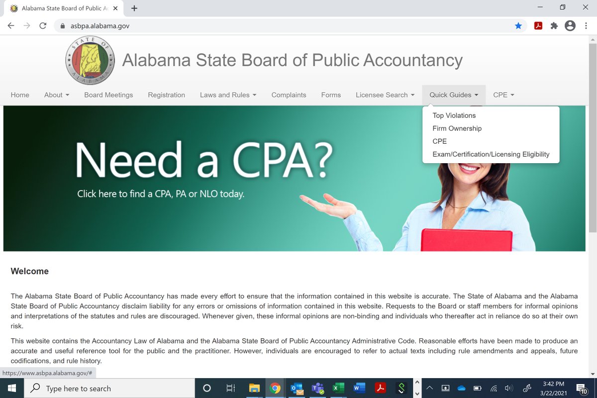 ASBPA1919's tweet image. Did you know the Alabama State Board of Public Accountancy has quick guides available on our website? Check them out at the link below! #asbpa #quickguides

asbpa.alabama.gov