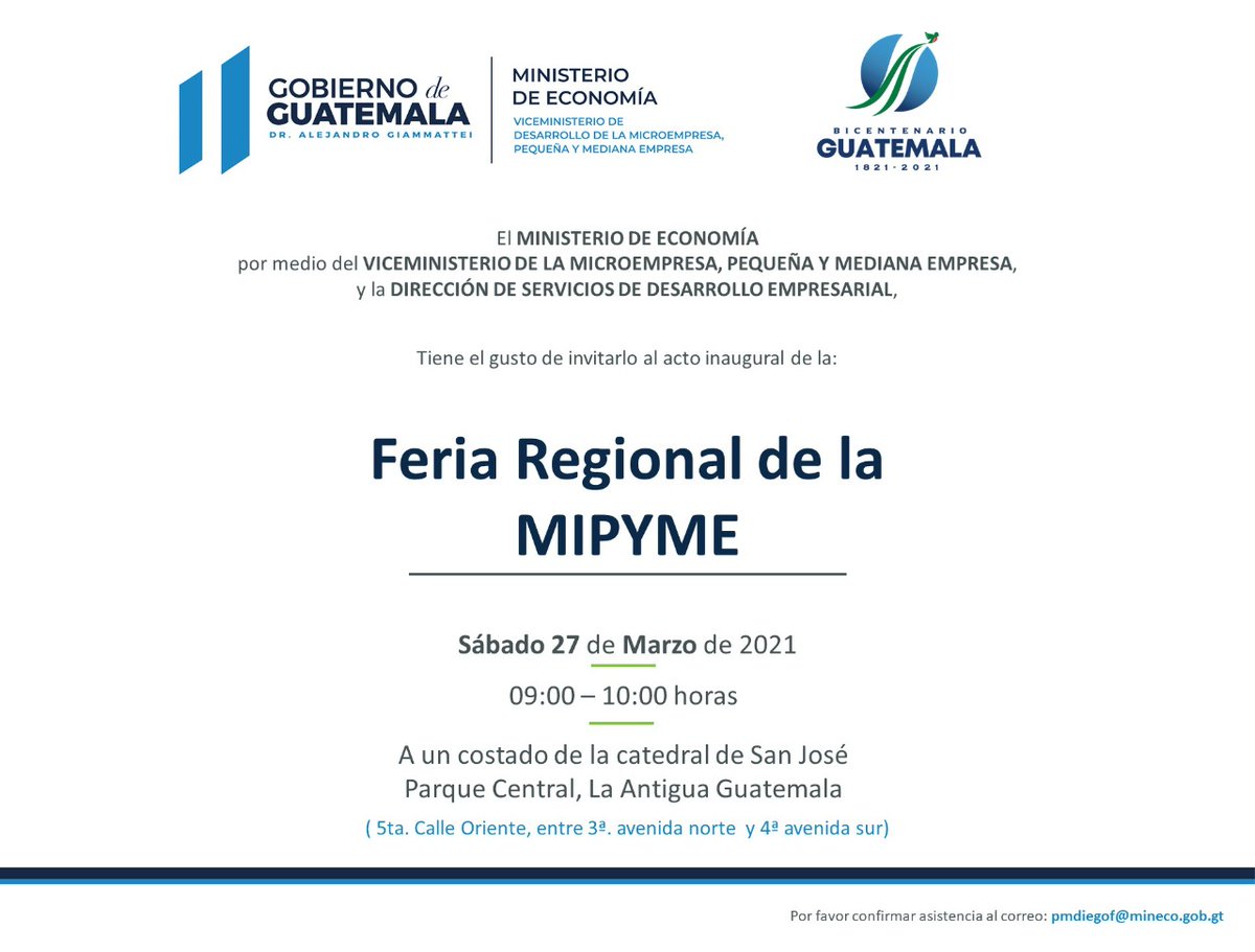 VICEMIPYME's tweet photo. #GuatemalaNoSeDetiene 🇬🇹❤️- Te invitamos a participar en la Feria Regional de la Mipyme
Una oportunidad para contribuir a la comercialización MIPYMES #guatemaltecas y consumir producto nacional. Se tomarán todas las medidas de higiene y bioseguridad. https://t.co/OL5nK70zBd