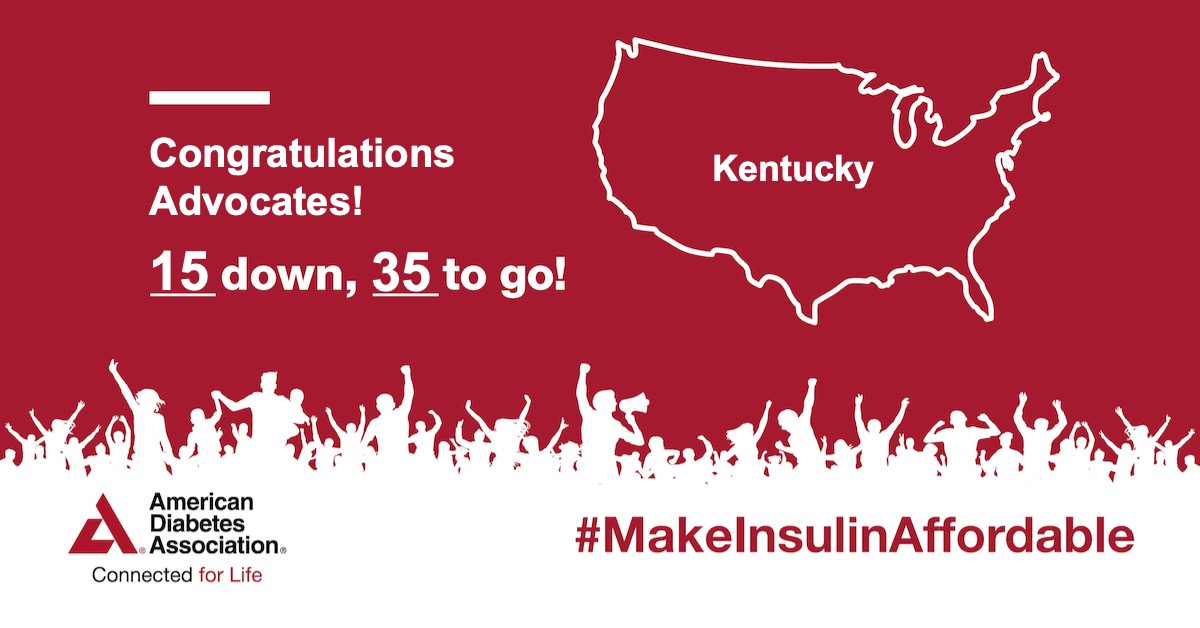 AmDiabetesAssn's tweet photo. #BREAKINGNEWS: Congrats Kentucky! Kentucky Governor Andy Beshear signed legislation that will cap #insulin co-pays at $30 per month, regardless of the quantity or type of insulin needed to fill the insured patient's prescription. Learn more: https://t.co/5AGlWZ35hx #ADAAdvocacy https://t.co/PS3fvmq4B1