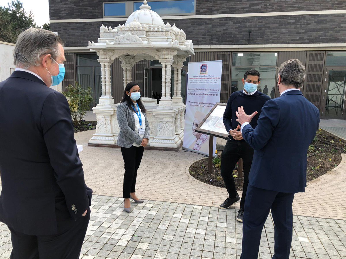Delighted to have Sir <a href="/Keir_Starmer/">Keir Starmer</a> <a href="/BarryGardiner/">Barry Gardiner MP</a> see the <a href="/HarnessUK/">Harness Primary Care Networks</a> vaccination centre at #KingsburyMandir in <a href="/Brent_Council/">Brent Council</a>. They hear first hand about the incredible force of volunteers and #NHS staff working tirelessly to safely #vaccinate patients.