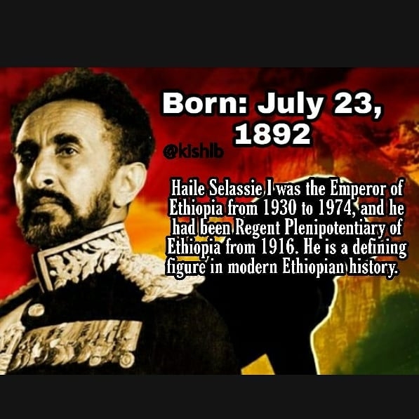 UnitedBlackOrg's tweet photo. Born in #Ethiopia in 1892, #HaileSelassie was crowned #emperor in 1930 but exiled during #WorldWarII after leading the resistance to the #Italianinvasion. He was reinstated in 1941 and sought to modernize the country over the next few decades through social, economic and educatio https://t.co/ZHMmrbl06K