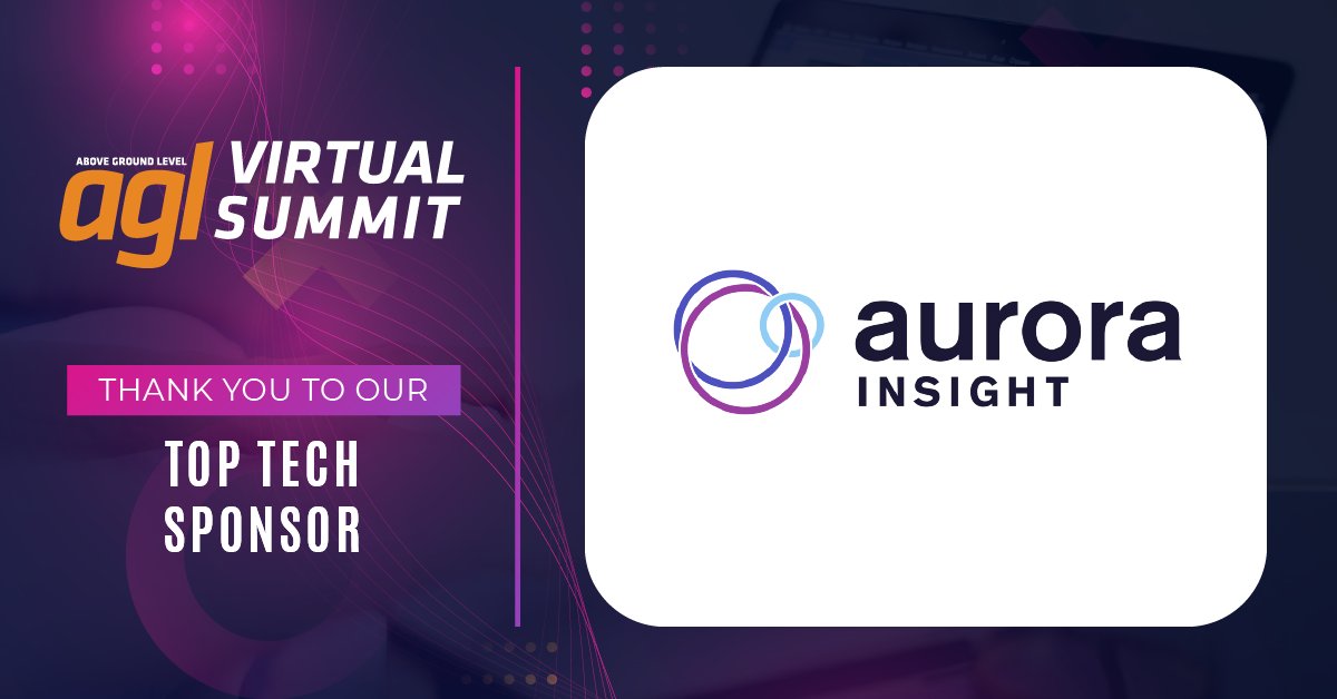 VIRTUAL SUMMIT SPONSOR HIGHLIGHT

Thank you, Aurora Insight, for being AGL's Top Tech Sponsor at the April Virtual Summit coming up on April 8!

REGISTER HERE 

crowdcast.io/e/AGLVIRTUAL-A…