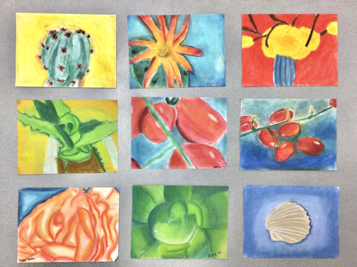 artwithMsB's tweet photo. After learning about Georgia O’Keeffe last week, students took close up photos and turned their photo into these chalk pastel beauties! I am blown away! 😍
@fineartsmidway @woodgatemisd @MidwayISD https://t.co/dYl5FvCZu4