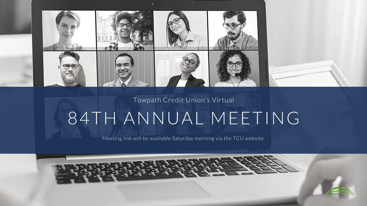 TowpathCU's tweet image. Join us this Saturday, March 27, at 9:00AM for Towpath Credit Union’s virtual 84th Annual Member Meeting! #WeAreTowpathCU #AnnualMeeting #TowpathCU