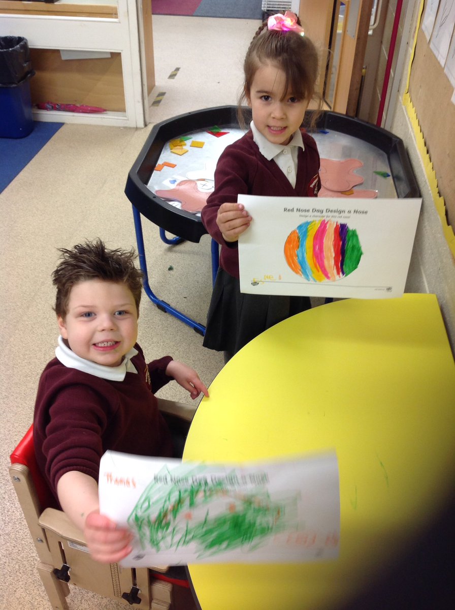 Rec_BroadOak's tweet photo. We really enjoyed our 'crazy hair day' to raise money for Red Nose Day! What great red nose designs everyone! 😀 🔴 https://t.co/5KRRwxQlfk