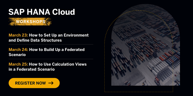lrieu's tweet photo. #SAPHANA Cloud Workshops: March 23 - 25 Great chance to gain hands-on experience with SAP HANA Cloud and SAP Business Application Studio! @SAPInMemory https://t.co/8Sd8xd3LQ3 https://t.co/1OwQmCbbW2