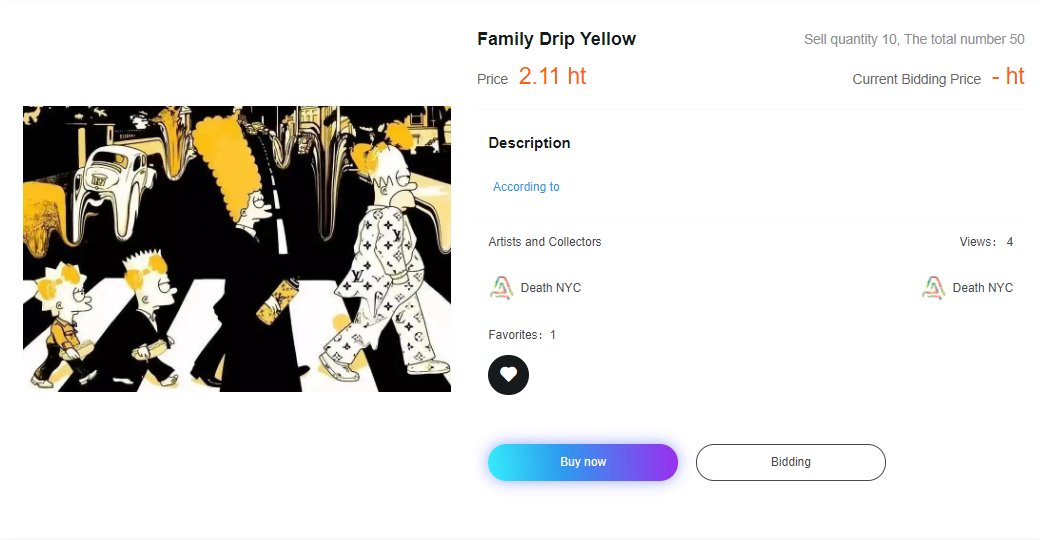 🙌New NFT Listing <Family Drip Yellow> by Death NYC #ATTN #ANTASY #ATTNMALL #NFTs #NFT #HuobiEcochain
⏱Total Quantity: 50
🕋Price: 2.11 HT
👉Purchase link: antasy.io/#/shopDetail?c…