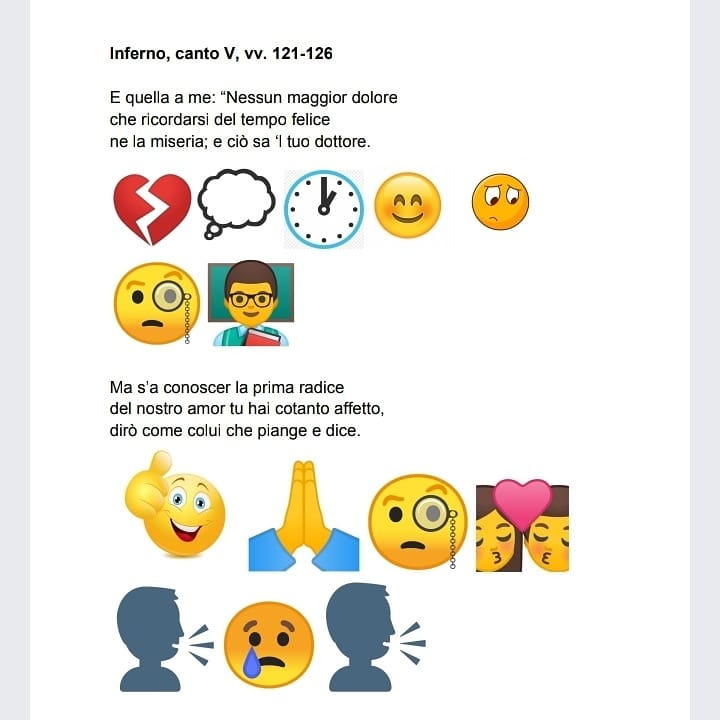 CocchiAosta's tweet photo. Trasformare I versi danteschi in emoji....
Divertente e istruttivo!
@MuseUmbria https://t.co/cAcIhtypDy
