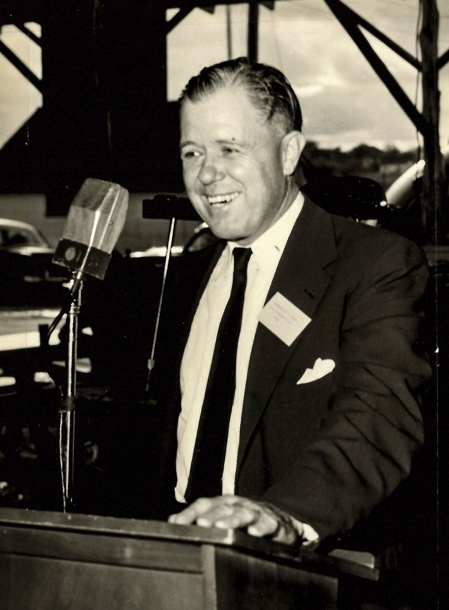 PoageLibrary's tweet photo. As a staunch supporter of the farmer and agricultural laborer, Poage fought for several resolutions and acts that helped preserve water, prevent flooding and protect other important natural resources. Poage is pictured here giving an address at the Belton Dam Project in 1953. https://t.co/xm2Slfmo9H