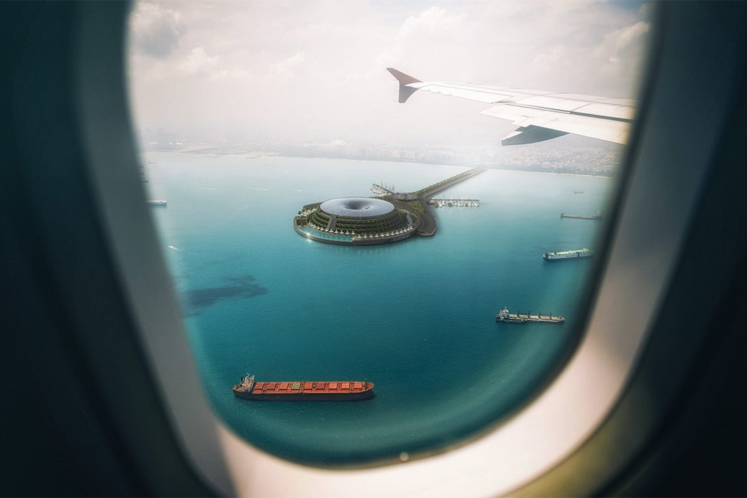 beyondrelation's tweet photo. 📍: Qatar 🇶🇦 

Designer: HAAD

Eco-Floating Hotel in Qatar with rotating movements for travel and tourism.
-
Powered by wind + solar energy it also features tidal sustainability mechanisms and a revolving restaurant to give you ALL the best views. https://t.co/D3PvyEG8GQ