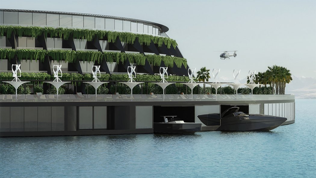 beyondrelation's tweet photo. 📍: Qatar 🇶🇦 

Designer: HAAD

Eco-Floating Hotel in Qatar with rotating movements for travel and tourism.
-
Powered by wind + solar energy it also features tidal sustainability mechanisms and a revolving restaurant to give you ALL the best views. https://t.co/D3PvyEG8GQ