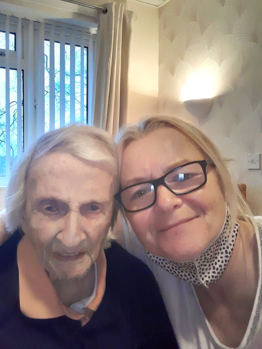 67Mandie's tweet photo. This trumps going to the pub any day! First visit in person with my wonderful, wonderful Margaret. Havent seen her since before Christmas. 102 and doing so well, considering. Soooo happy ❤❤ https://t.co/orfc9e8yWk