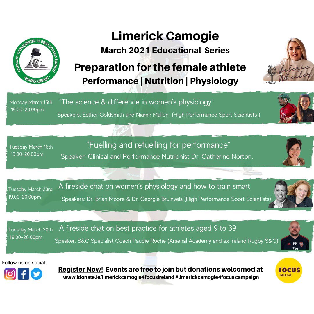 LimCamogie's tweet image. 📣March isn’t finished yet!!🥳📣

Our webinar series returns tomorrow eve with @GBruinvels &amp;amp; @orrecobrian chatting all things female #physiology &amp;amp; #trainingsmart This talk will be invaluable to club trainers, players &amp;amp; parents. 
 
To attend, register here: bit.ly/lkcamogie