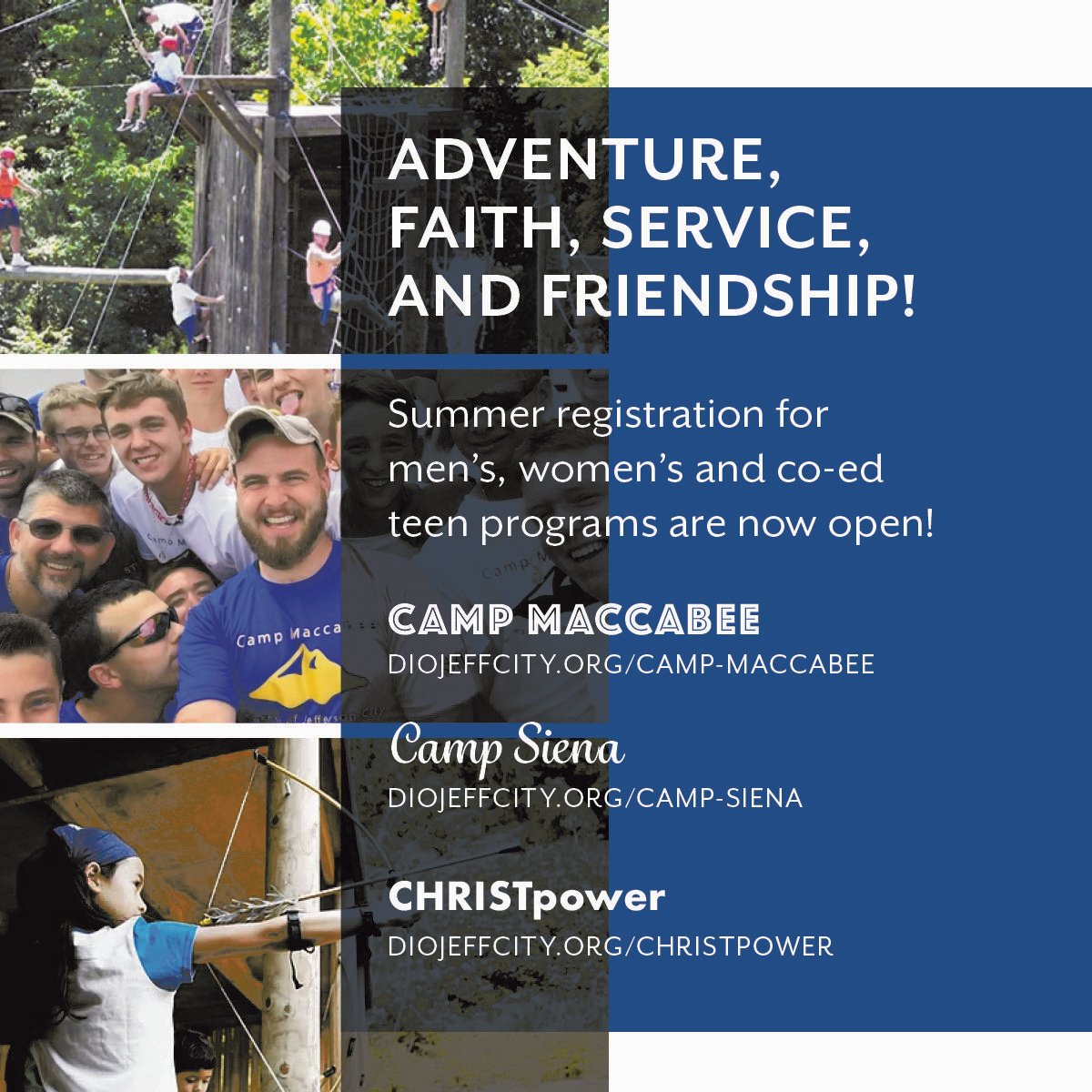 DioJeffCity's tweet photo. Summer is coming - Check out camps and programs available from @DioJeffCity! #CampMaccabe #CampSiena #CHRISTPower https://t.co/B18PReFLXS